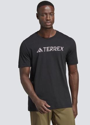 Оригінальна бавовняна футболка adidas terrex classic logo / hz1399