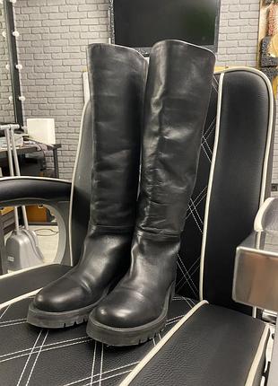 Чоботи  труби від zara (25,5см,нат.шкіра )