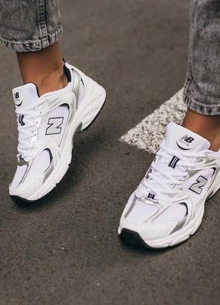 Жіночі кросівки new balance 530 white silver blue нью беланс білого з сріблястим та синім кольорів4 фото