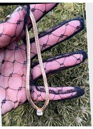 Чокер-змійка з сяючим кристалом2 фото