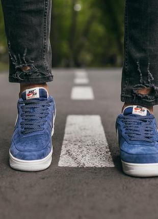 Кросівки nike air force lou luxury suede 
“blue\white“ кроссовки4 фото