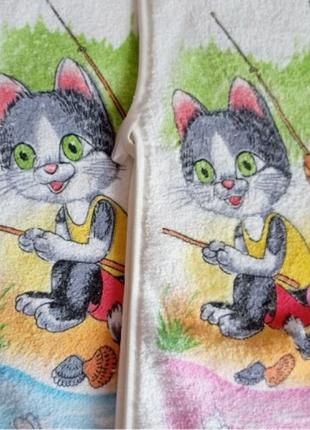 Дитячий рушник з котиками мікрофібра6 фото