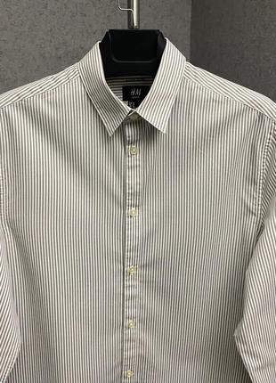 Белая полосатая рубашка от бренда h&m3 фото