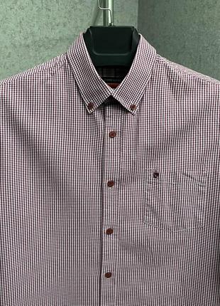 Бордовая клетчатая рубашка от бренда pierre cardin3 фото