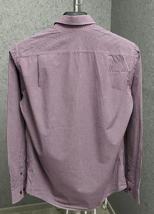 Бордовая клетчатая рубашка от бренда pierre cardin4 фото