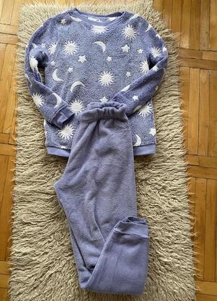 Тепла плюшева піжама домашній костюм primark