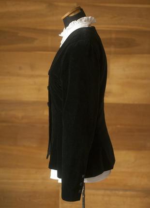Черный велюровый женский винтажный жакет, размер s4 фото