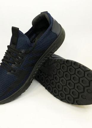 Текстильні кросовки сіткою 45 розмір. спортивні кросівки чоловічі. модель 92274. колір: синій2 фото