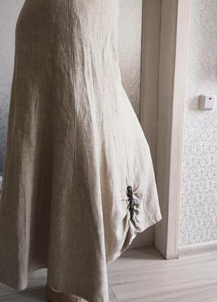 Max mara льняная юбка юбка макси лён винтаж оверсайз  австрия длинная юбка3 фото