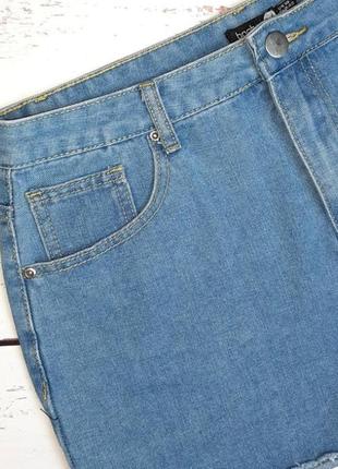Жіночі блакитні джинсові шорти висока посадка boohoo, розмір 48 - 505 фото