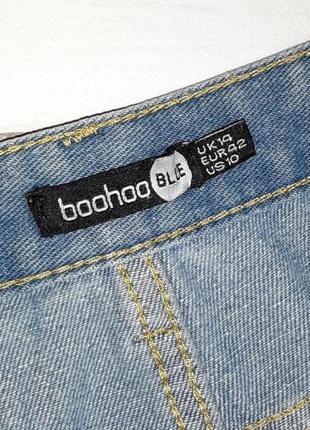 Жіночі блакитні джинсові шорти висока посадка boohoo, розмір 48 - 507 фото