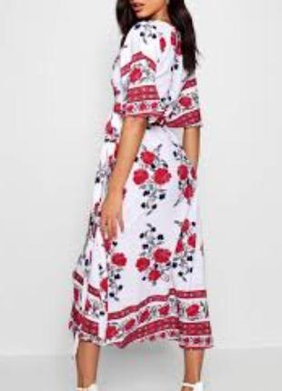 Романтична довга сукня плаття на запах етнічний квітковий принт бренд izabel london4 фото