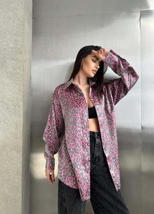 Сорочка оверсайз лео, трендова принтована сорочка9 фото