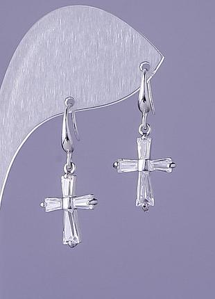 Сережки з кристалами хрестики