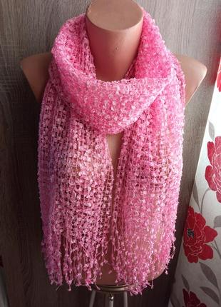 Жіночі аксесуари 🩷 шалик шарф павутинка рожевий