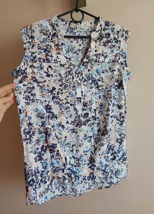 Блуза віскоза квітковий принт, блузка без рукавів, топ next, p. 362 фото