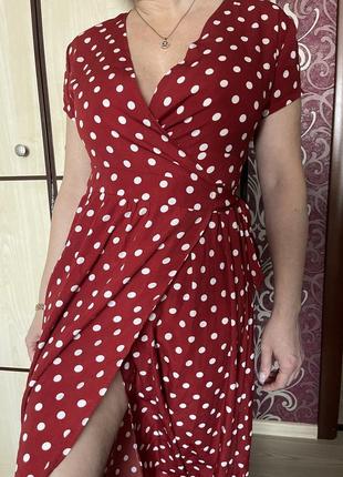 Сукня плаття міді довге червоне1 фото