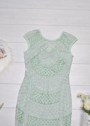 Красиве ніжне святкове плаття з бісером та пайетками lace&beads.2 фото