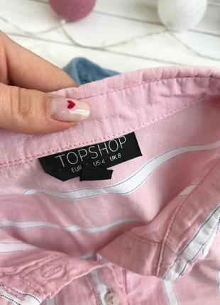 Очень стильная полосатая хлопковая рубашка topshop8 фото