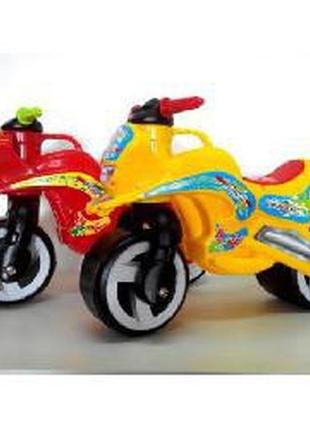 Детский транспорт для катания мотоцикл / толокар музыкальный на батарейках  нагрузка до 30 кг в пакете1 фото