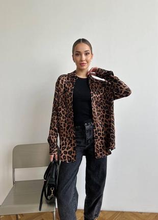 Трендова новинка🐆леопардова жіноча сорочка вільного крою якісна рубашка6 фото