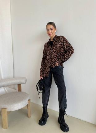 Трендова новинка🐆леопардова жіноча сорочка вільного крою якісна рубашка5 фото