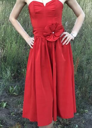 Настоящий винтаж! красное платье для роковой девушки! стиль dior2 фото