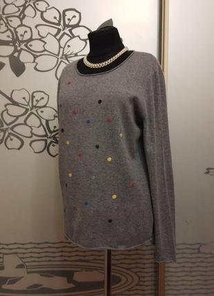 Шерстяной кашемировый свитер джемпер пуловер большого размера шерсть кашемир4 фото
