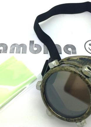 ★ гогглы #монокль #циклоп в стиле стимпанк / паропанк (цвет: милитари)