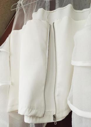 Блуза с шикарными нарядными рукавами. белая4 фото