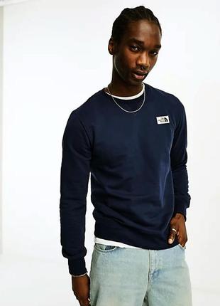 The north face heritage patch crew sweatshirt summit navy nf0a7wxh8k2 світшот кофта реглан оригінал3 фото