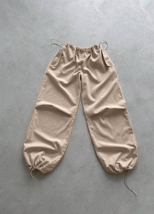 Женские весенние штаны карго регулируемые резинкой в размере oversize