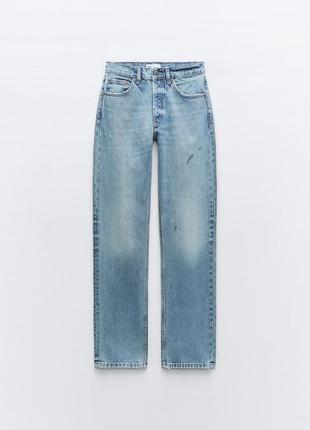 Zara широкие джинсы с элементами краски