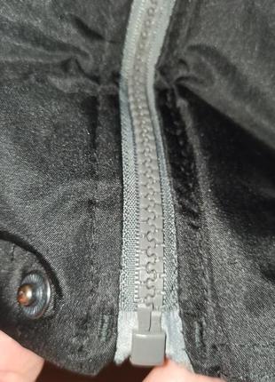Чорний дощовик водонепроникна куртка на флісі з капюшоном двустороння8 фото
