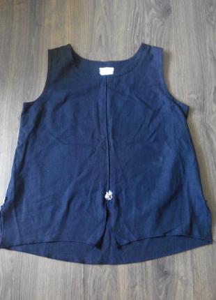 Лляна чорнаблузка (майка) ; м 2