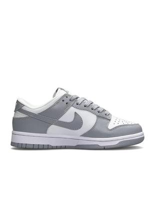 Жіночі кросівки сірі з білим nike sb dunk low prm all white obsidian