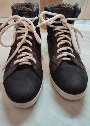Хайтопы, кроссовки на меху, ботинки geox оригинал 25,3 см внутри9 фото