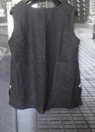 Лляна чорнаблузка (майка) ; м 6