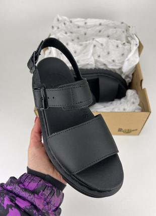 Dr.martens 23802001-voss сандалi, оригінальні босоніжки др мартінс чорні шкіряні жіночі2 фото