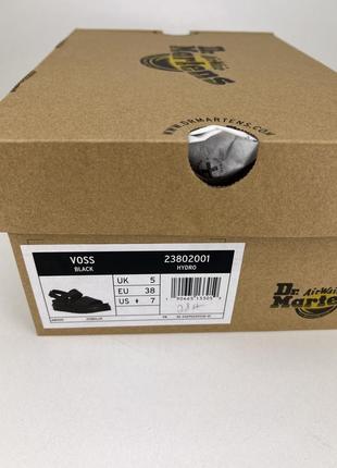 Dr.martens 23802001-voss сандалi, оригінальні босоніжки др мартінс чорні шкіряні жіночі7 фото