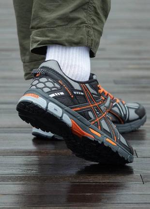 Чоловічі кросівки asics gel-kahana 8 grey orange асікс сірого з оранжевим кольорів6 фото