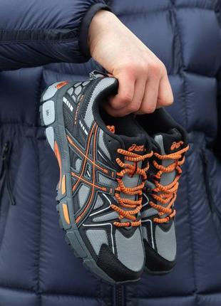 Чоловічі кросівки asics gel-kahana 8 grey orange асікс сірого з оранжевим кольорів1 фото