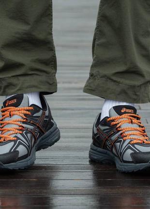 Чоловічі кросівки asics gel-kahana 8 grey orange асікс сірого з оранжевим кольорів3 фото