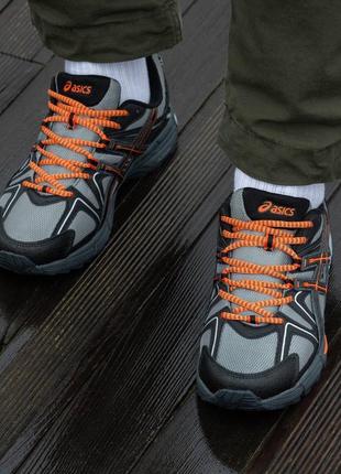Чоловічі кросівки asics gel-kahana 8 grey orange асікс сірого з оранжевим кольорів7 фото