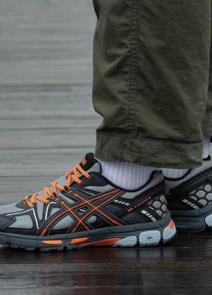 Чоловічі кросівки asics gel-kahana 8 grey orange асікс сірого з оранжевим кольорів2 фото