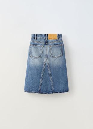 Трендовая джинсовая юбка zara на 7 лет рост 1223 фото