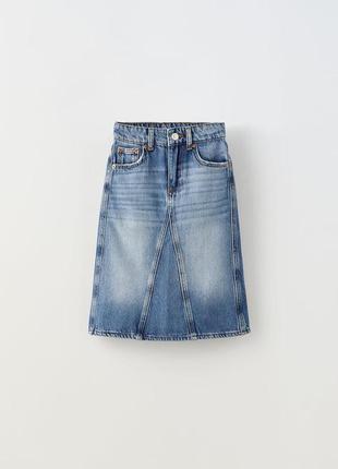 Трендовая джинсовая юбка zara на 7 лет рост 1222 фото