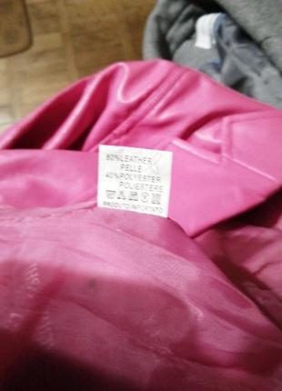 Новий рожевий піджак з еко шкіри4 фото