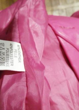 Новий рожевий піджак з еко шкіри5 фото