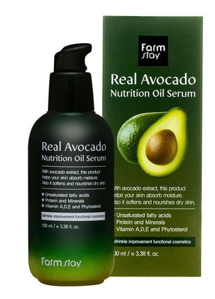 Farmstay real avocado nutrition oil serum питательная сыворотка с экстрактом авокадо